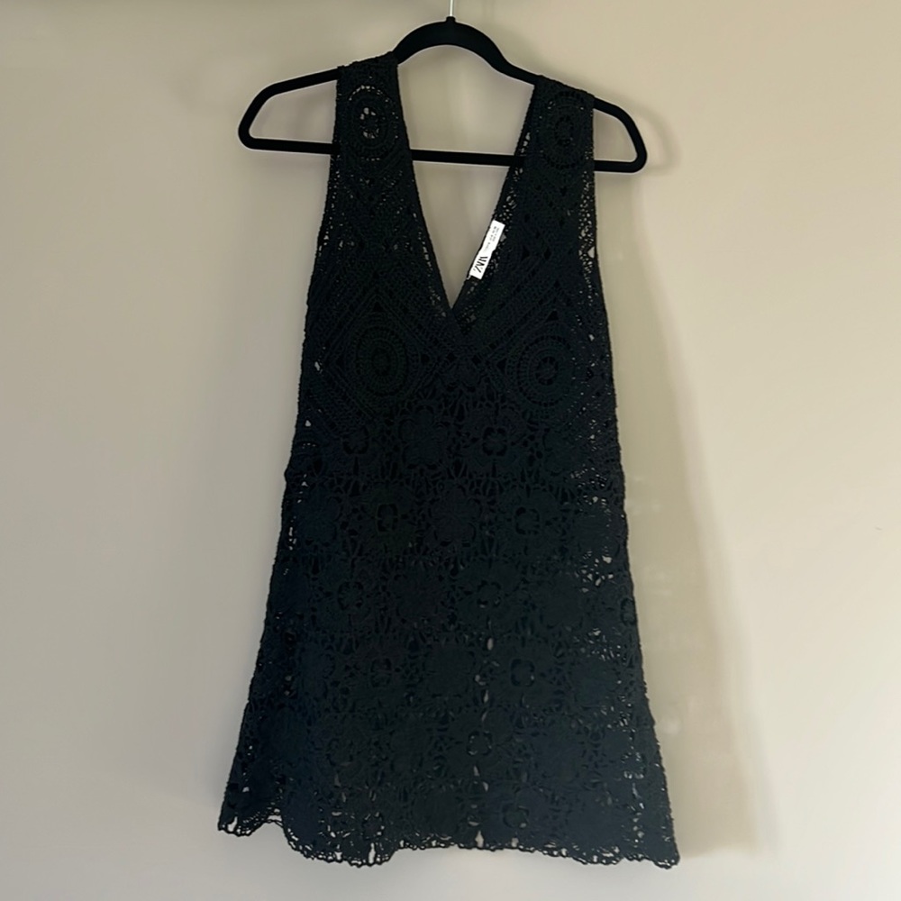Zara Crochet Black Dress / Swim Coverup